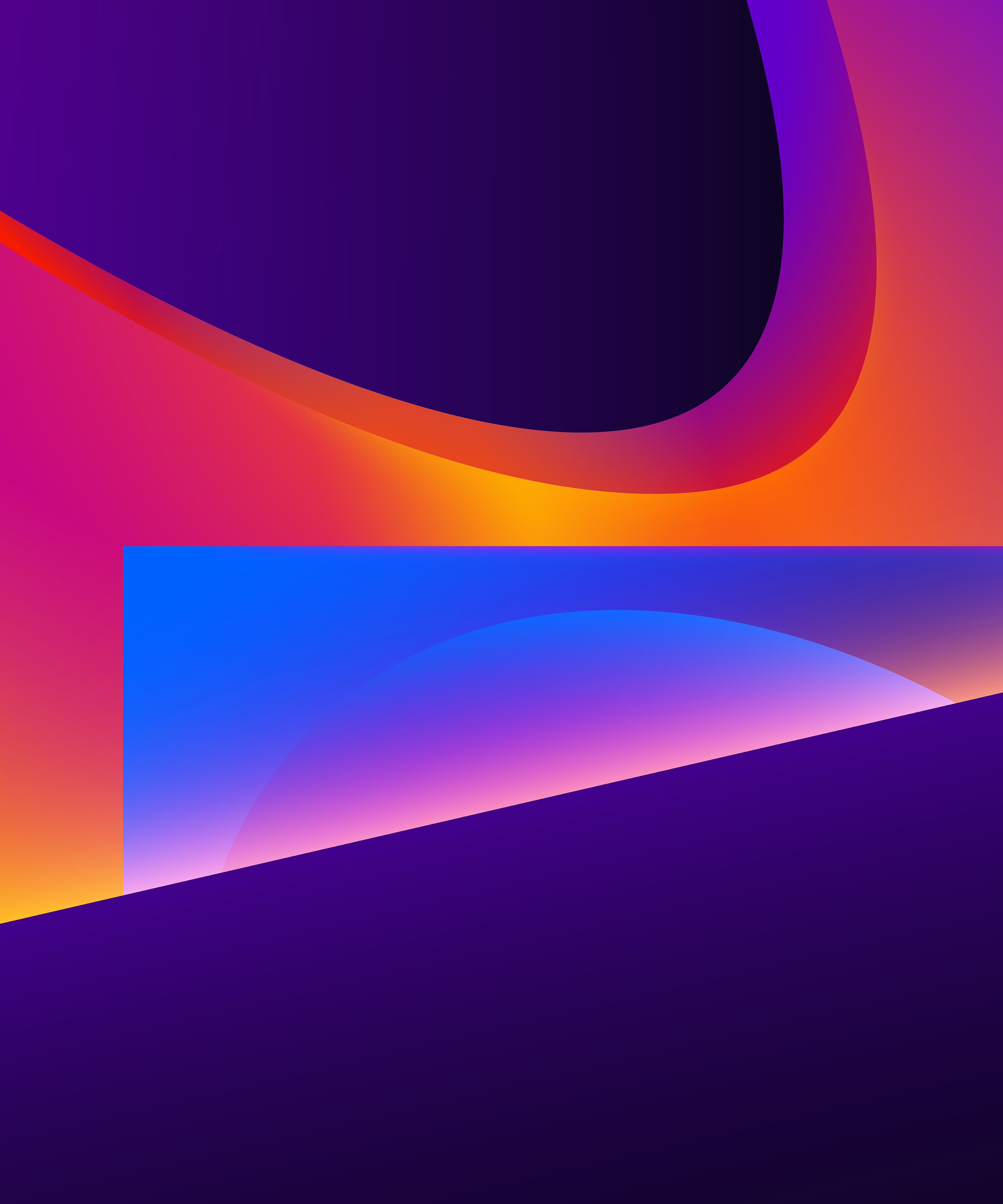 cool and warm color gradient on organic shapes