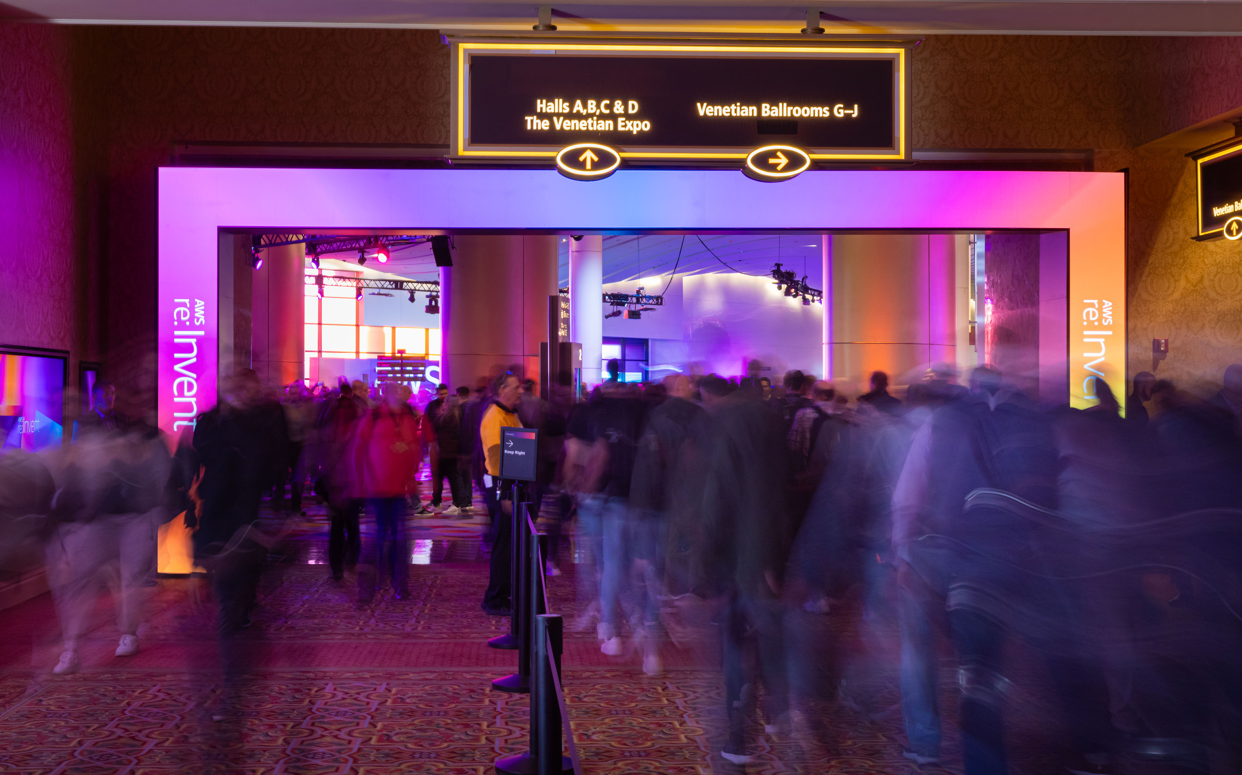 gradient lighting conference entrance