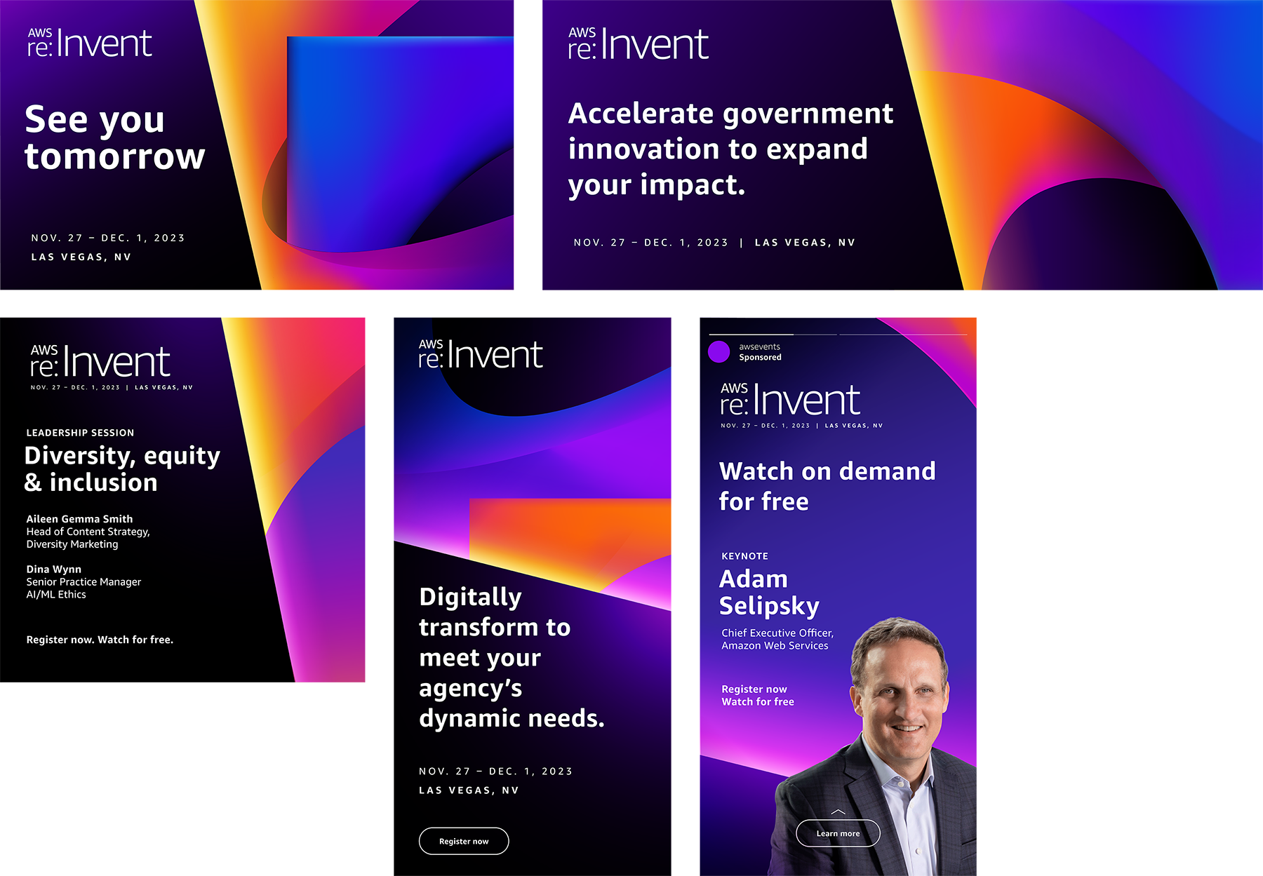reinvent 2023 signage grid