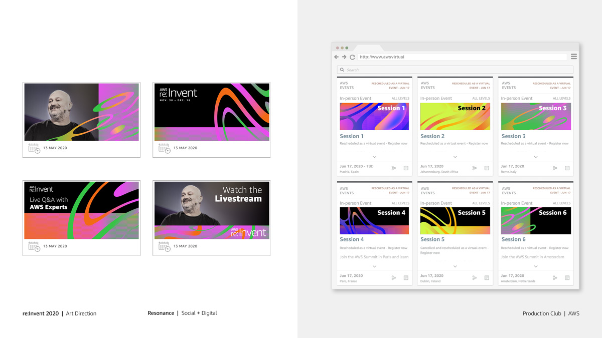 AWS re:Invent conference web layout