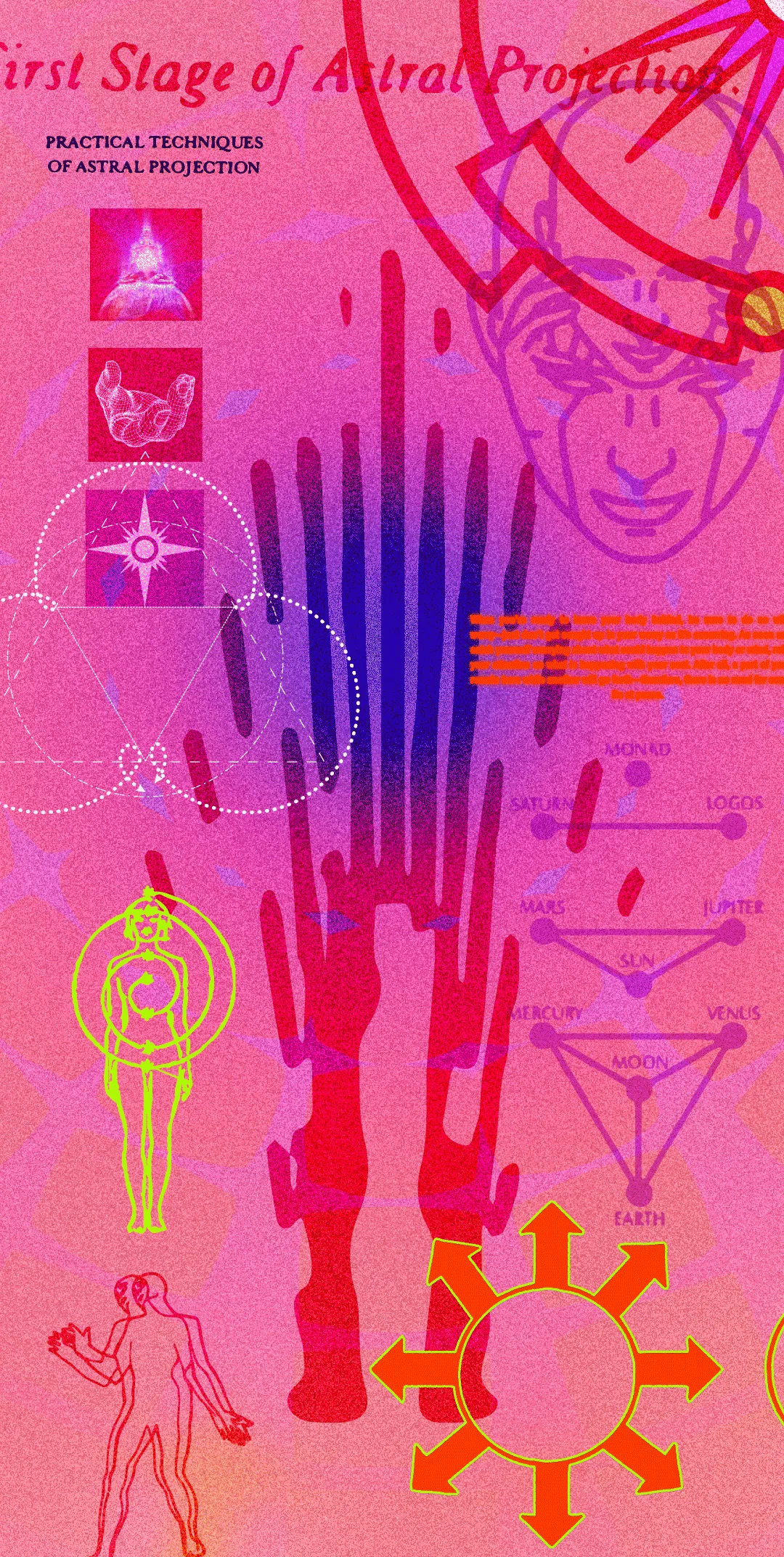 Abstract colorful graphic with overlapping elements