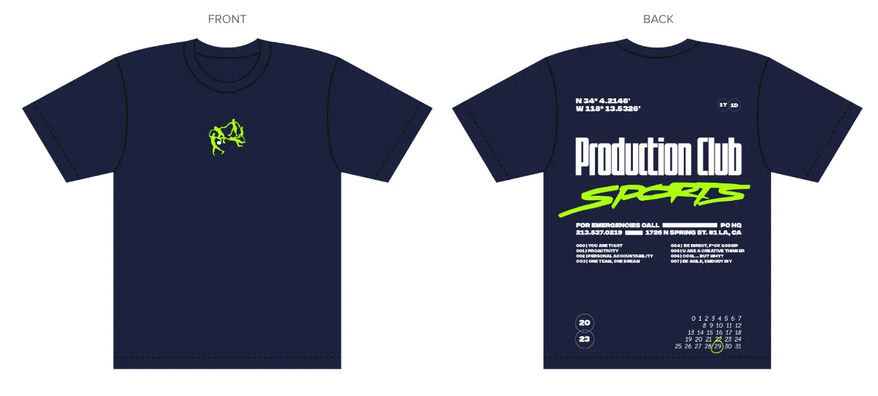 production club sport t-shirt