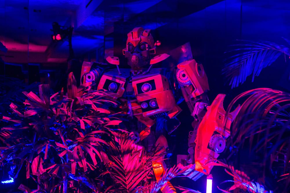 blue and pink lighting