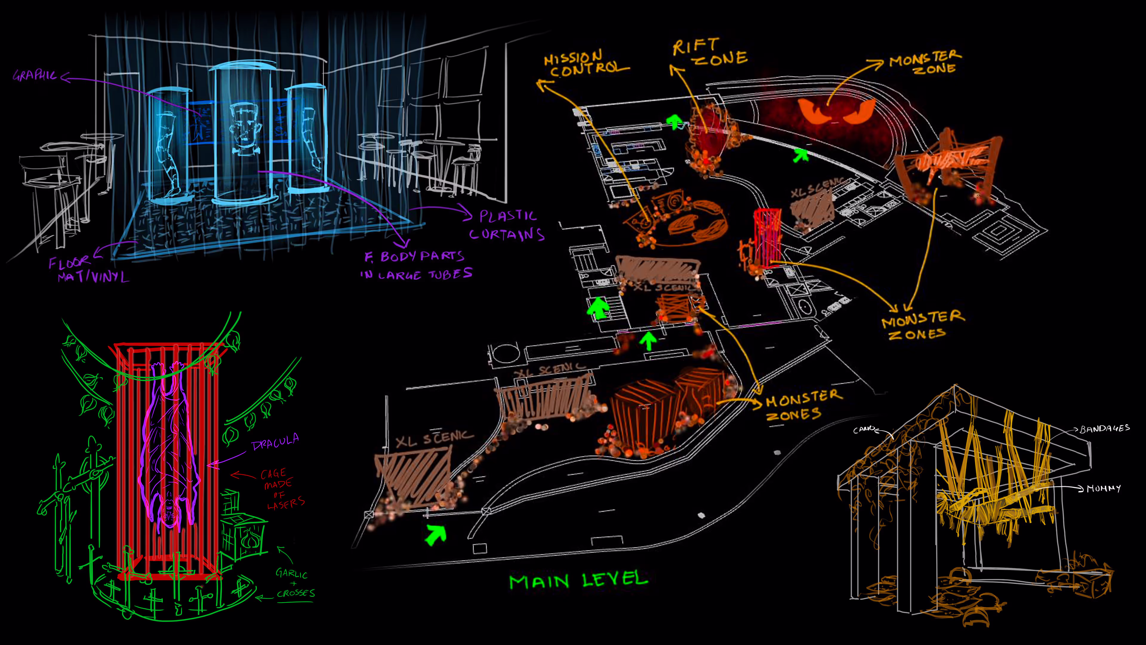concept layout for halloween party