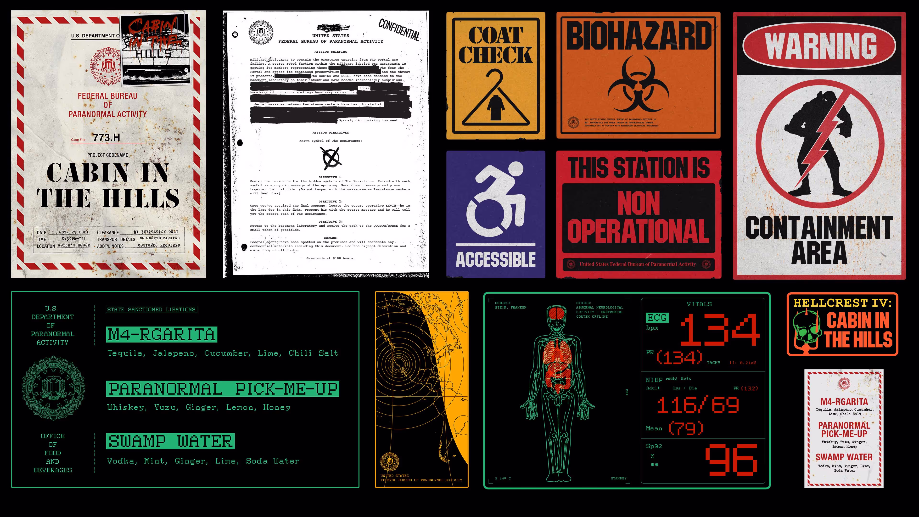 grid of graphics made for a halloween party
