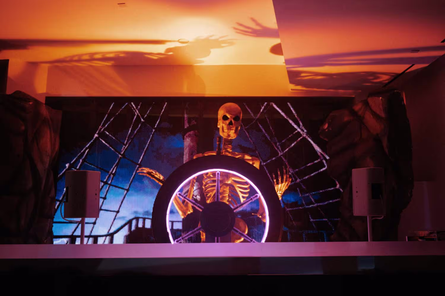 skeleton at the helm