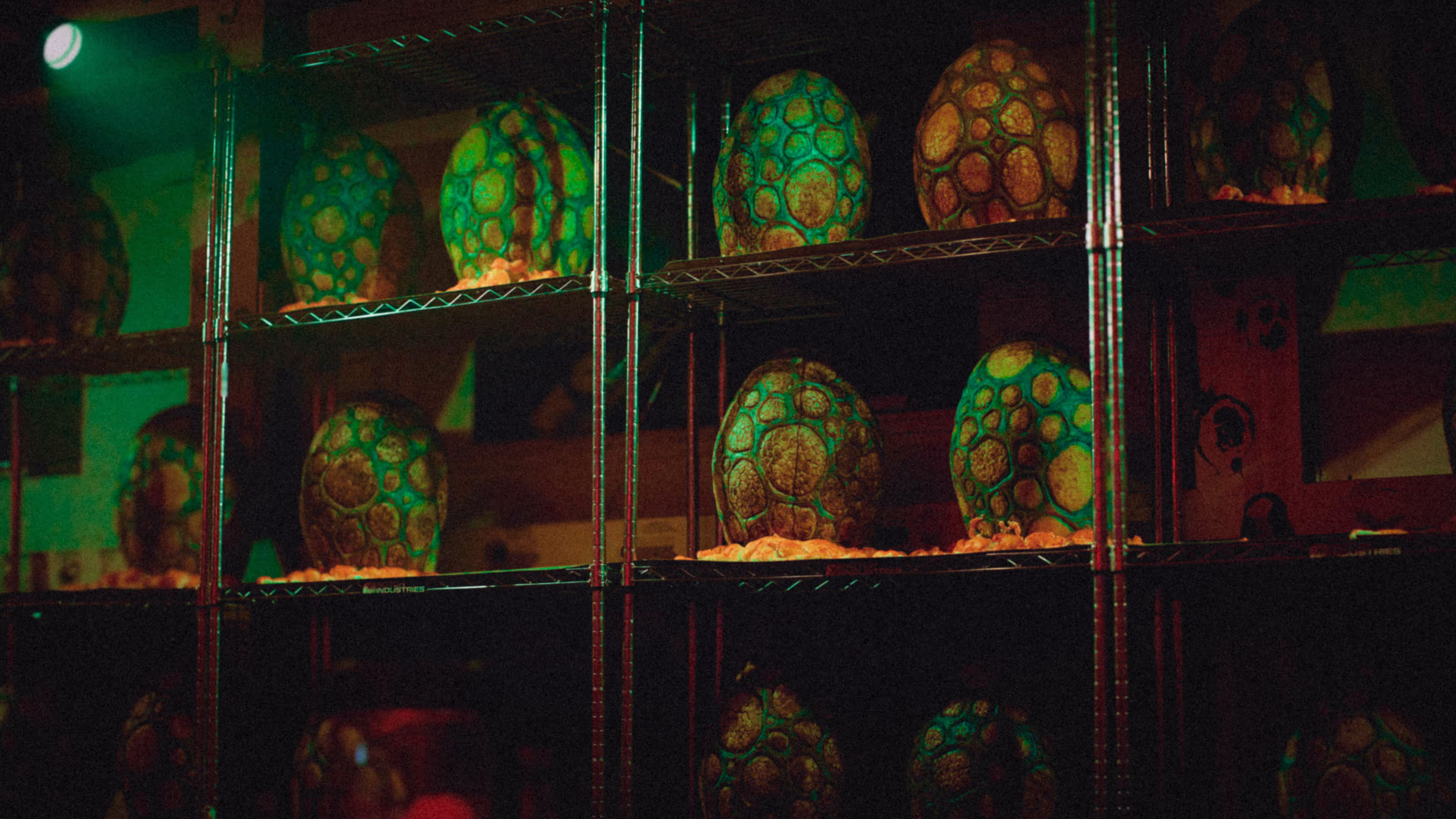 green alien egg props halloween