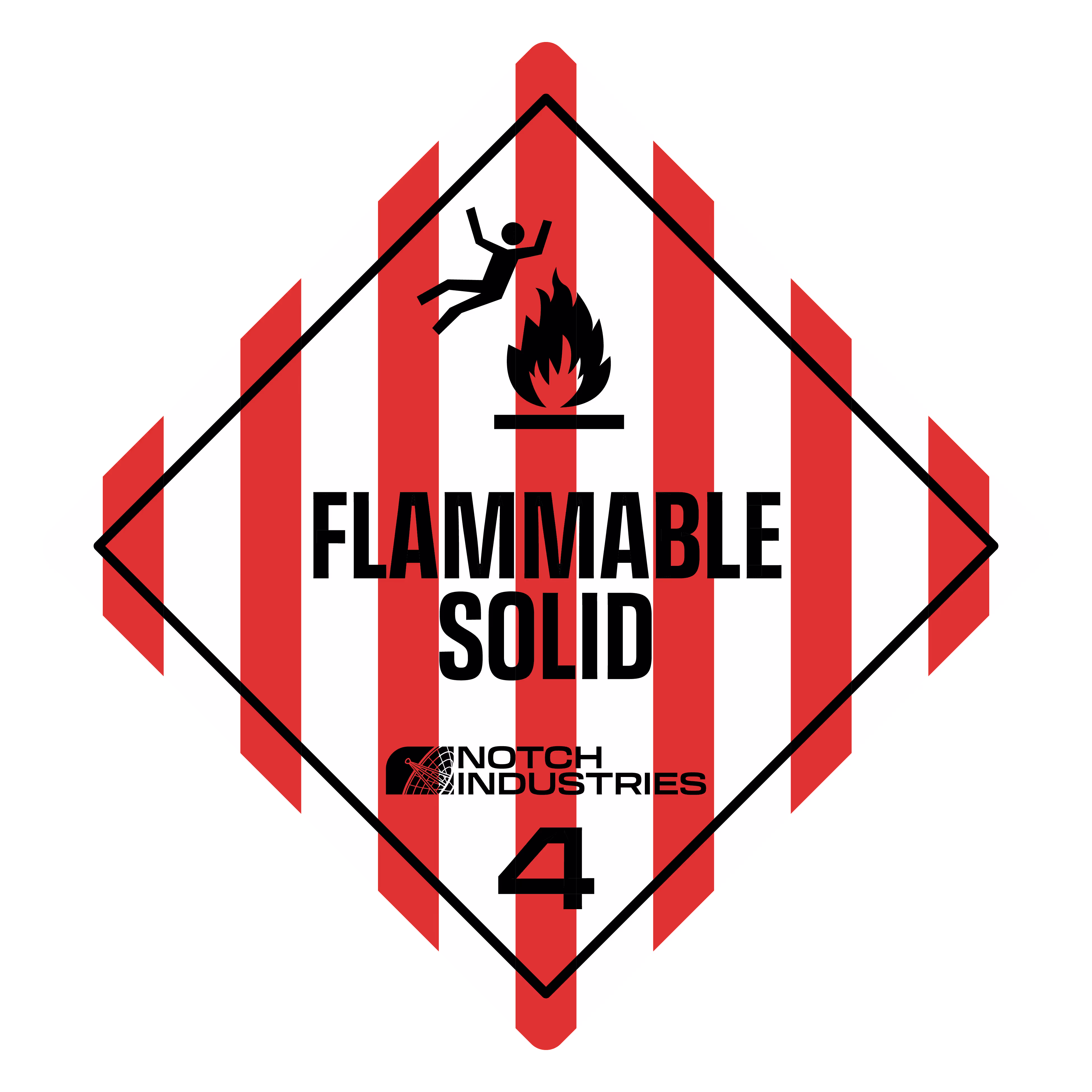 flammable solid diamond warning label