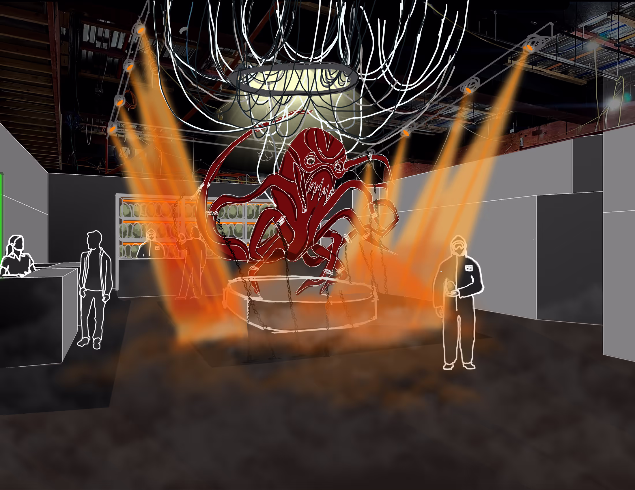 halloween party conceptual sketch