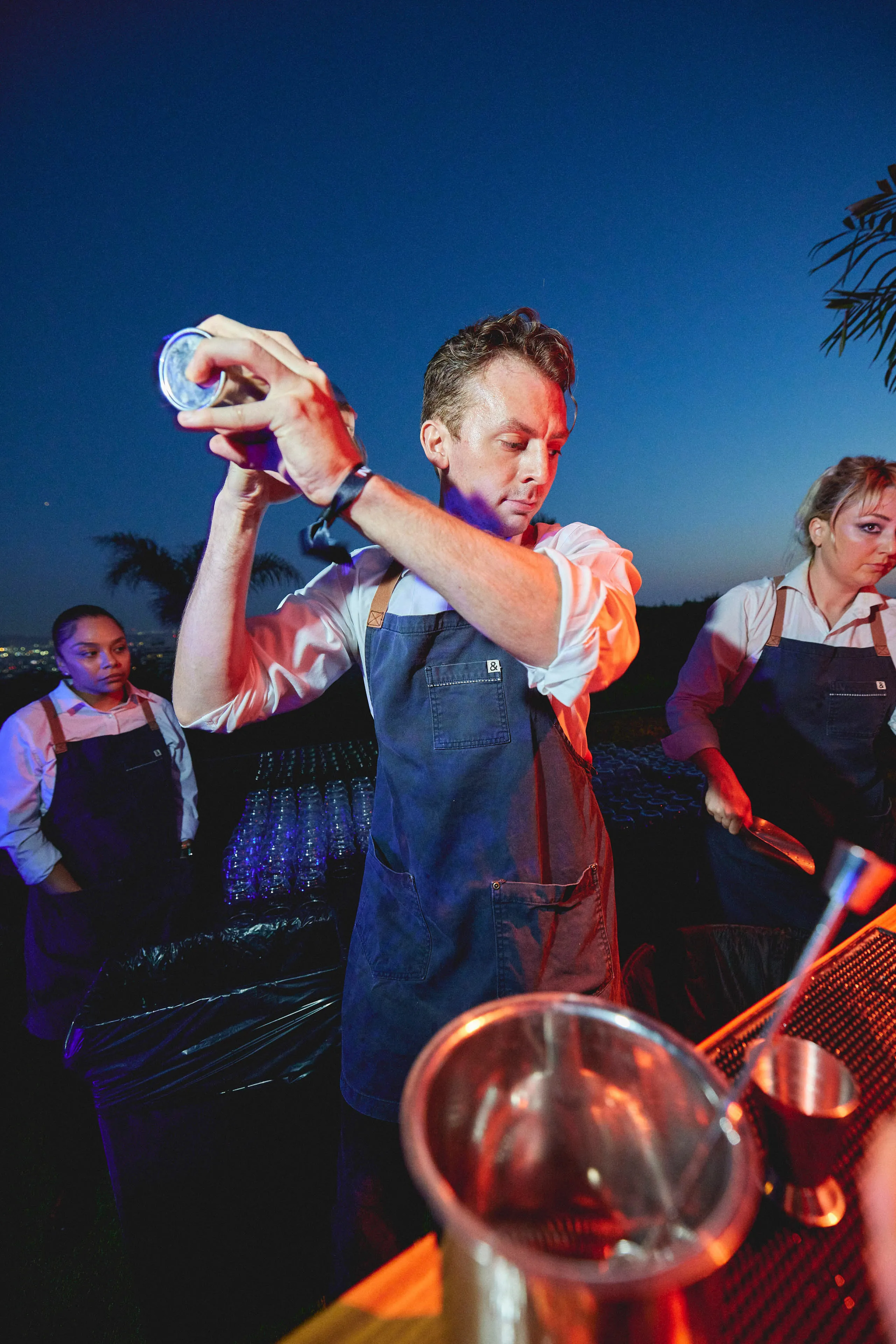 mixologist making a mixed drink