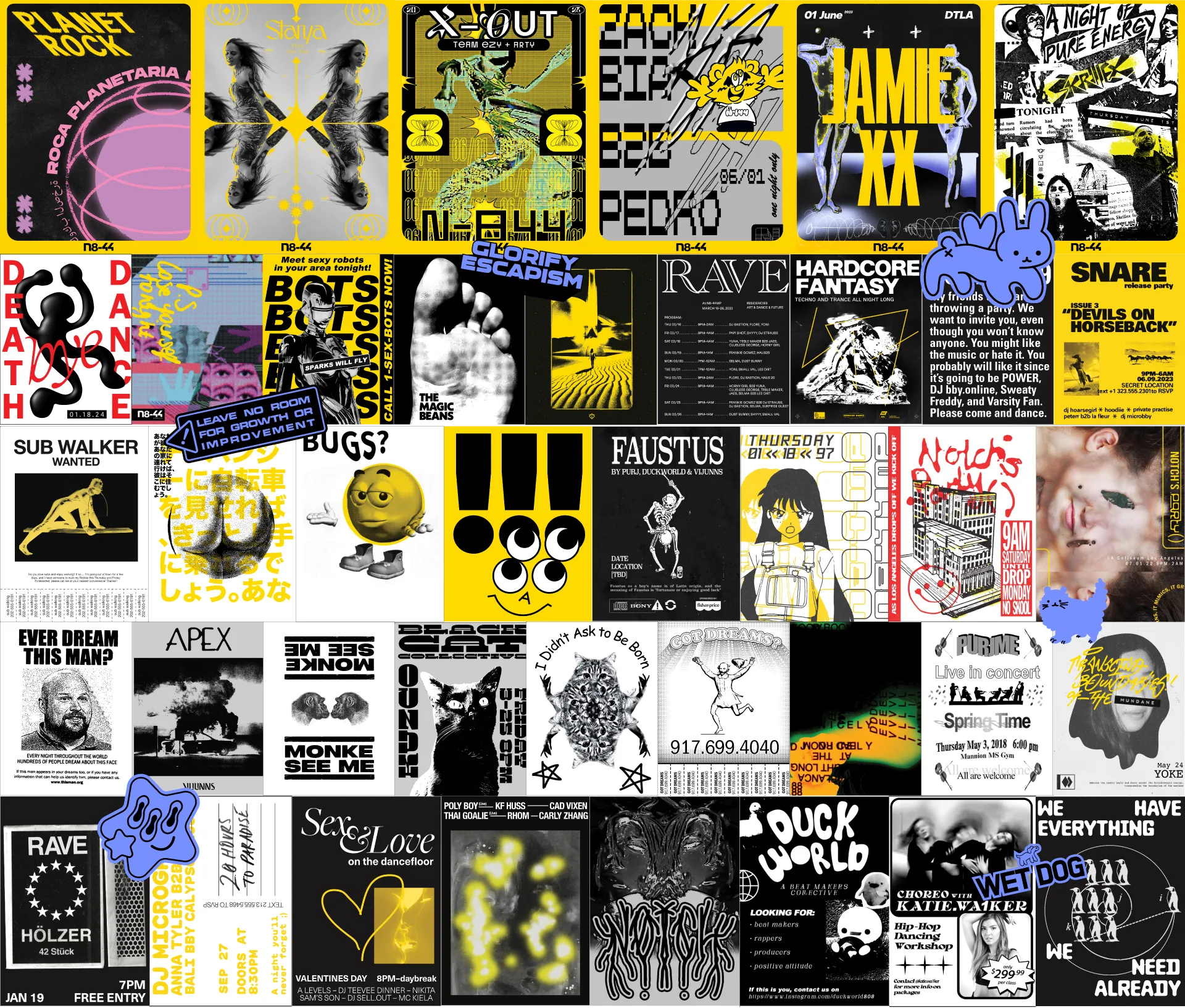 poster of black and white flyers graphic design