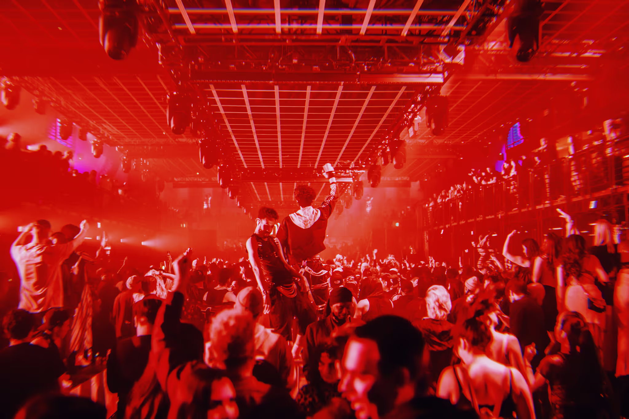 rave with ceiling trusses