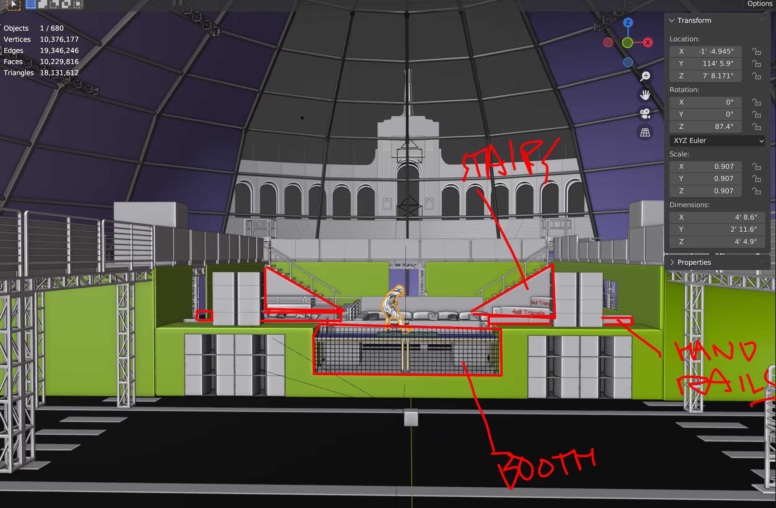 screenshot of blender work in progress