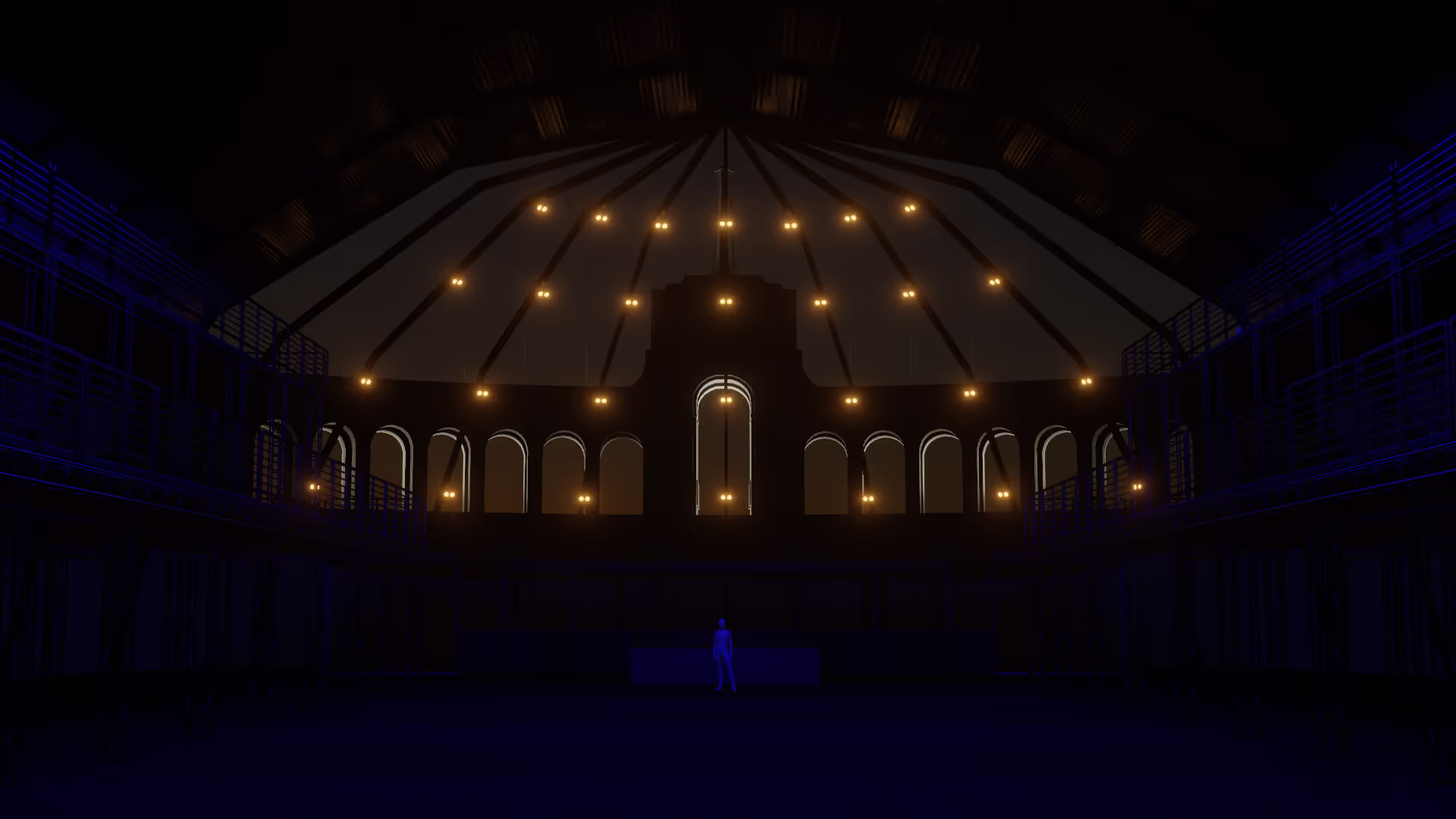 3d render of la coliseum rave
