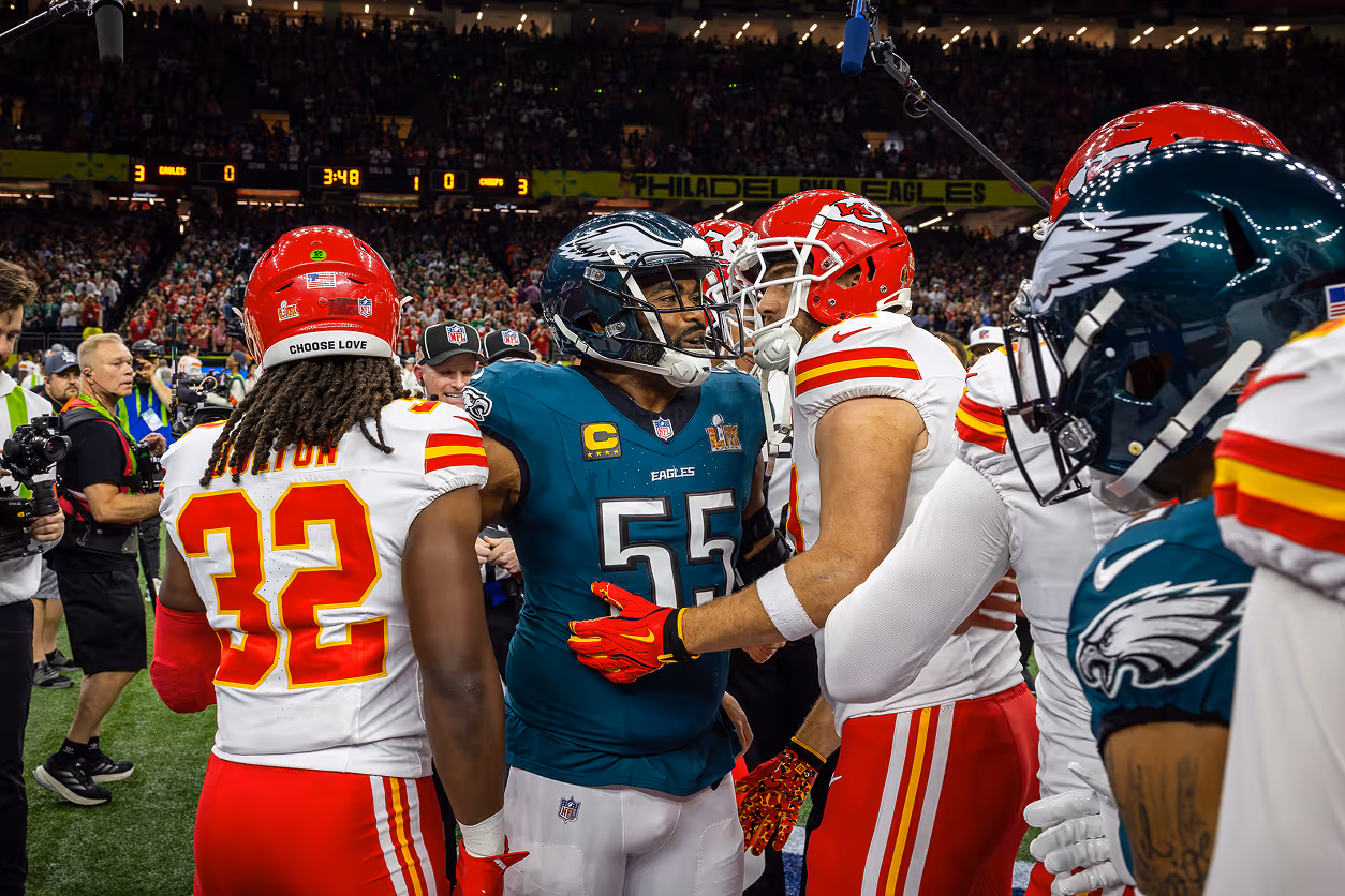 Football players on field