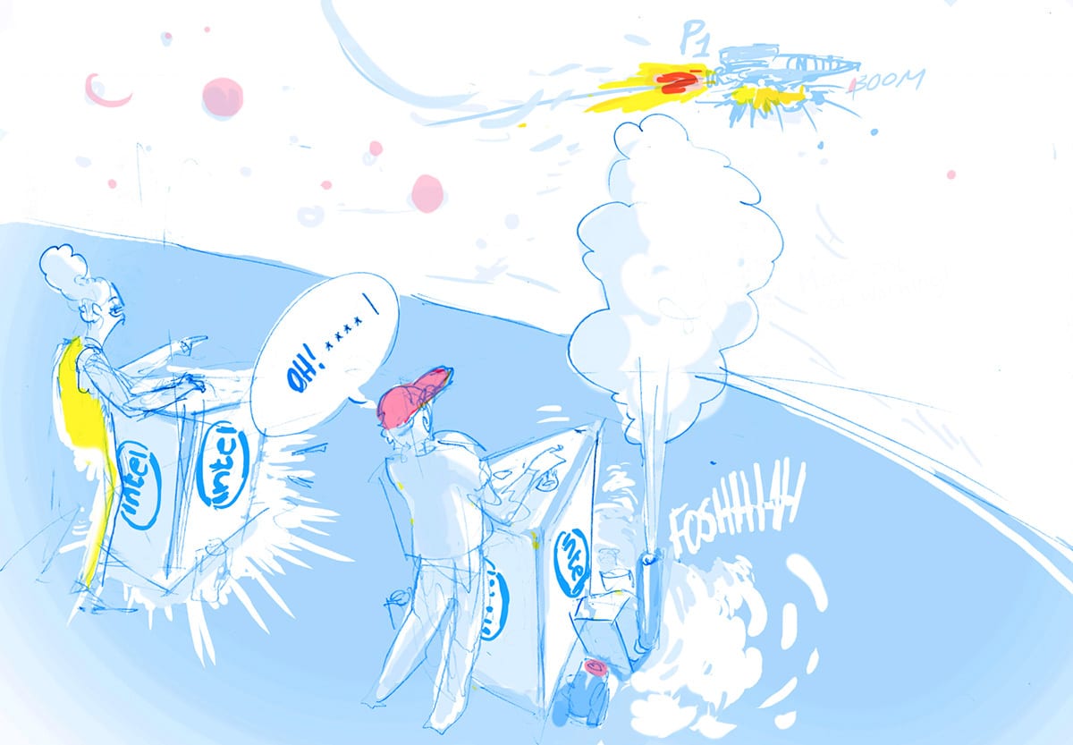 Intel Super Space Melee concept sketch