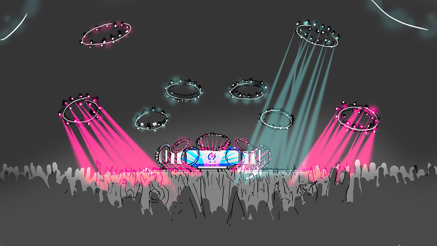 The Chainsmokers NYE ring lights