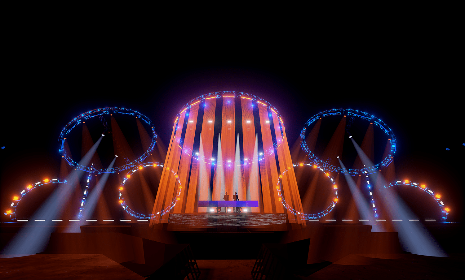 The Chainsmokers NYE Los Angeles ring lights