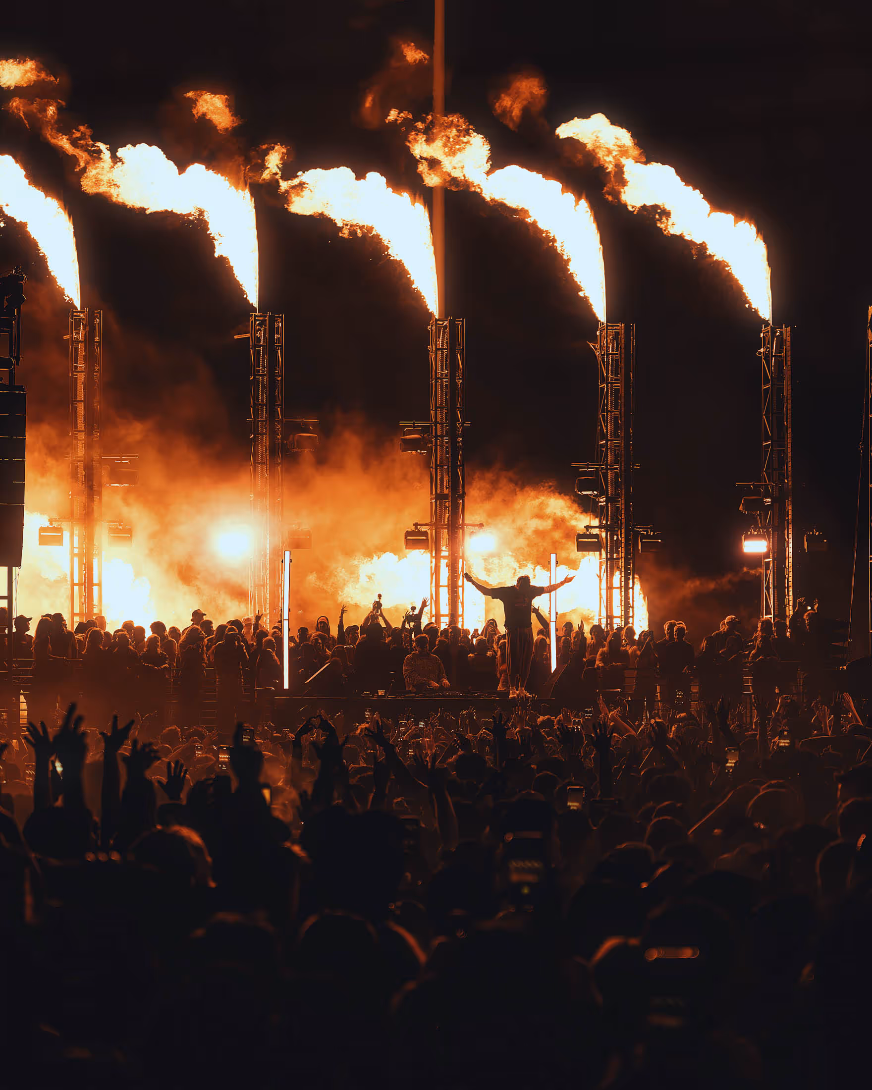 Large crowd watching concert