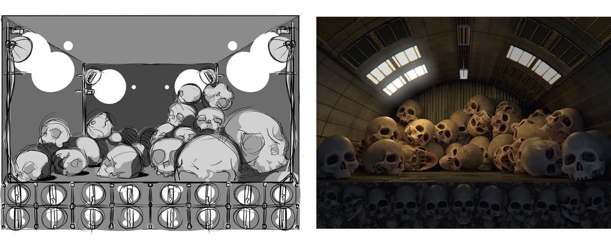 Skull sketch render