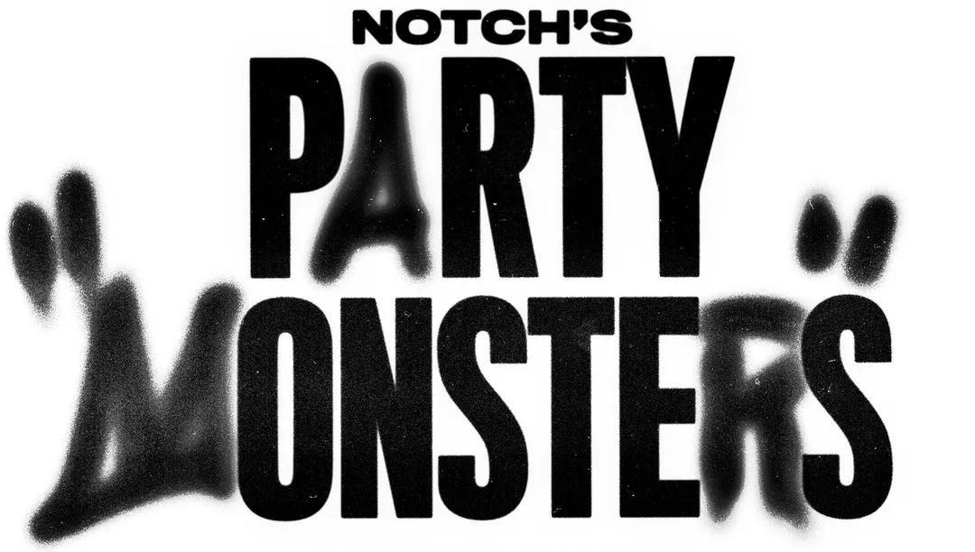 A black and white poster with the words party monsters.